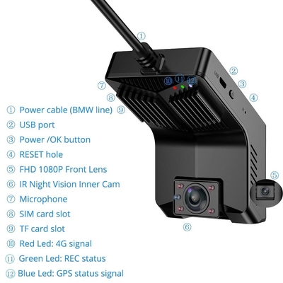 소스 앱 컨트롤 4G 대시캠 및 GPS ADAS/DSM/BSD/PCW 4G 모바일 DVR
