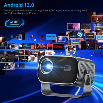 BT 5.0 블루투스 미니 휴대용 프로젝터 다각 조정 키스톤 수정 및 LED 광원 디스플레이 칩