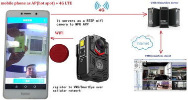 2 인치 스크린과 1080개 Ｐ 야간 시력 방수 신체 카메라 3600 Mah 배터리