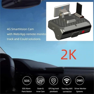 2K HD 4채널 AI 대시캠 차량 DVR 블랙박스 ADAS DSM 4G SOS GPS