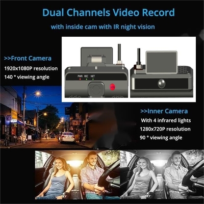 2K HD 4채널 AI 대시캠 차량 DVR 블랙박스 ADAS DSM 4G SOS GPS