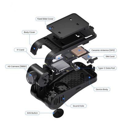 차량 블랙박스 4G 대시캠 GPS 추적기, 쌍방향 대화 및 고급 운전 보조 시스템 4GB DDR 512GB 메모리