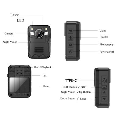2인치 GPS 개인 미니 몸 착용 카메라