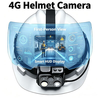 4G WiFi Onvif Rtsp 라이브 비디오 헬멧 카메라 LED 램프 (VMS 포함)