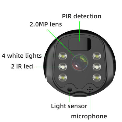 야외 인터컴 4W 18650 배터리 PTZ 와이파이 카메라 2MP