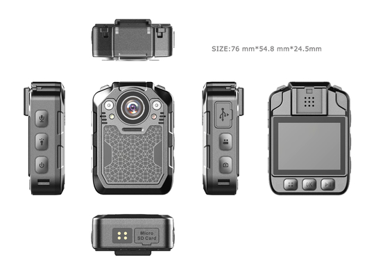 CMOS 센서 경찰 바디 카메라 2500mAh SONY323 경고음