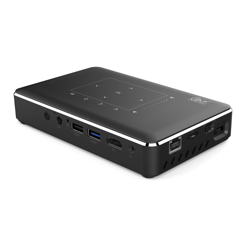 4K 작은 가지고 다닐 수 있는 DLP 프로젝터 안드로이드 9.0 HDMI 4 코너 터치 기능